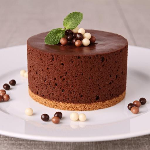 Bakendales cake mousse, with a light and airy texture and a smooth topping.