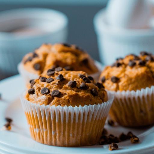 A fresh platter of Bakendales muffins, with chocolate chips toppings